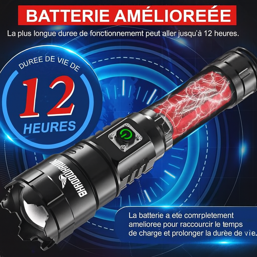 LumenX Pro™ - Lampe Torche Tactique – 20 000 Lumens