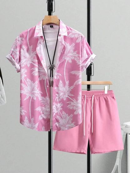 Ensemble hawaïen homme Palme Ardente