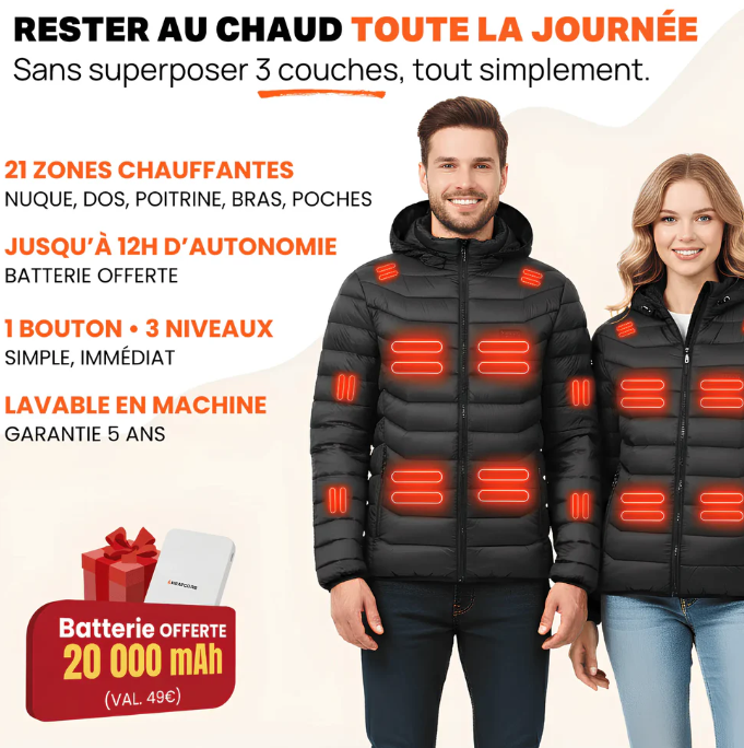 Heatcore Urban 2.0™ – Veste Chauffante Unisexe – Technologie ThermoWave™