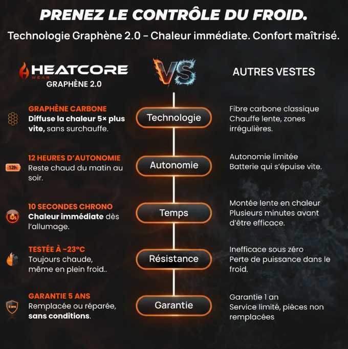 Heatcore Urban 2.0™ – Veste Chauffante Unisexe – Technologie ThermoWave™