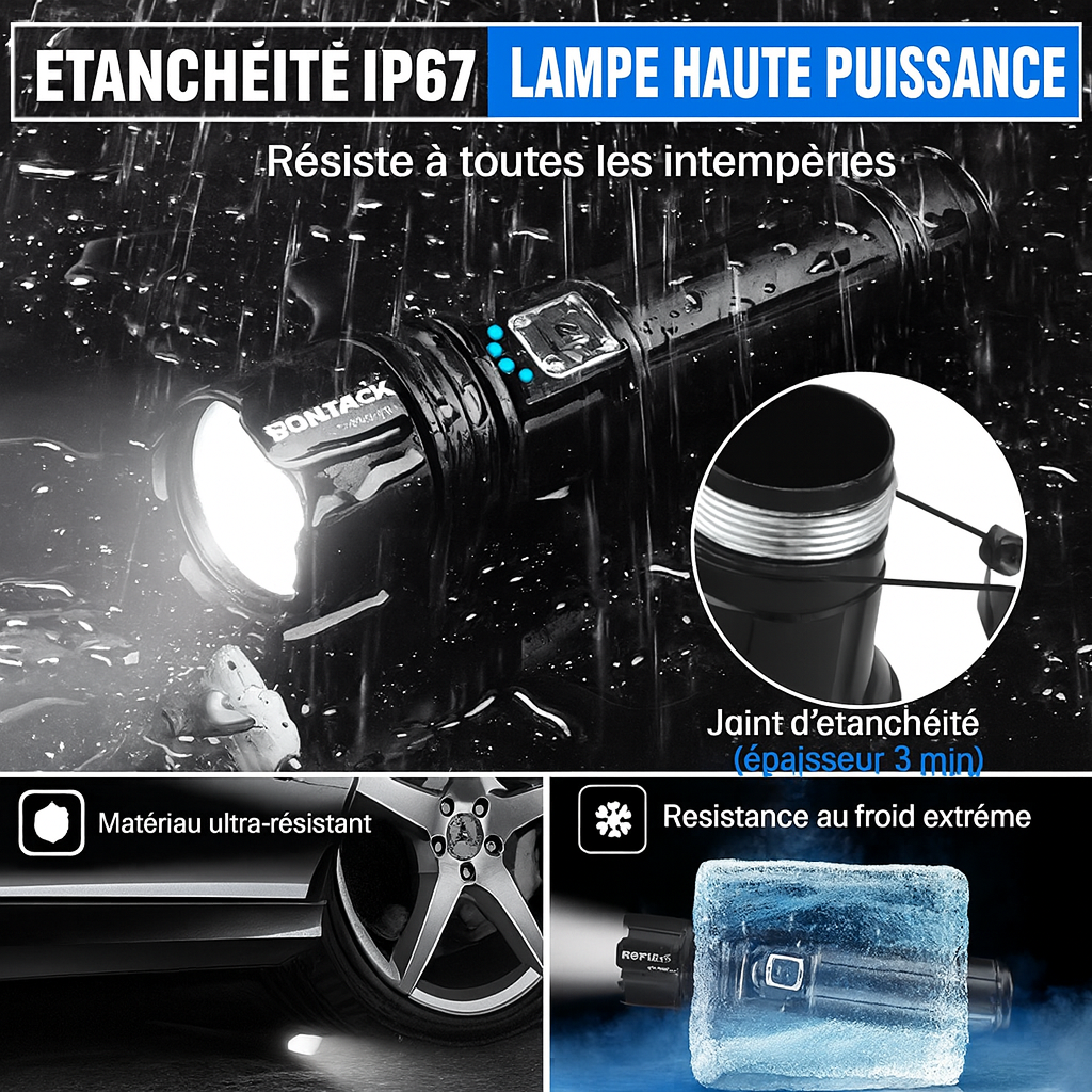 LumenX Pro™ - Lampe Torche Tactique – 20 000 Lumens
