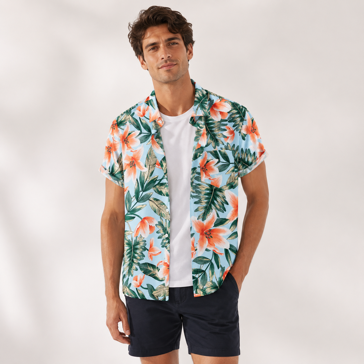 Chemise hawaïenne homme Lys Tropical