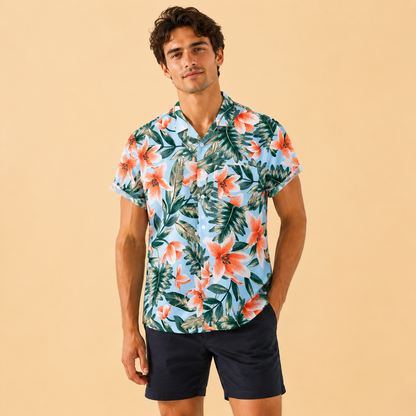 Chemise hawaïenne homme Lys Tropical