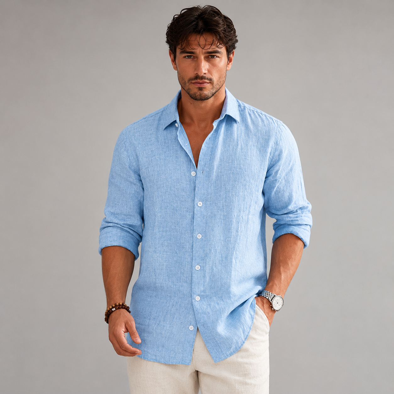 Chemise en lin homme Aurore Calme
