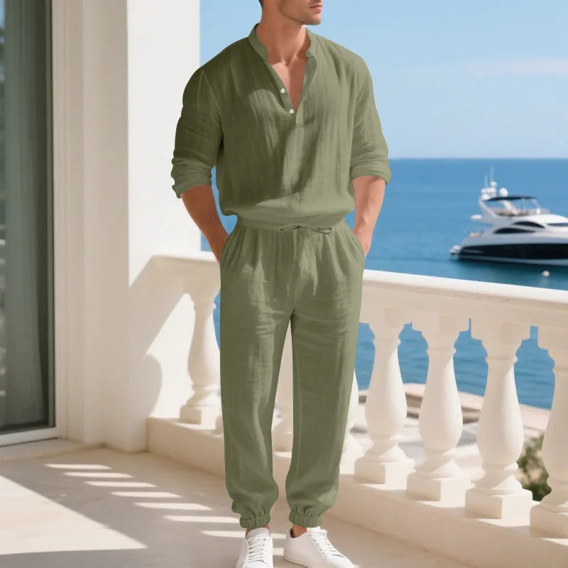 Ensemble en lin homme Blanc Éternel
