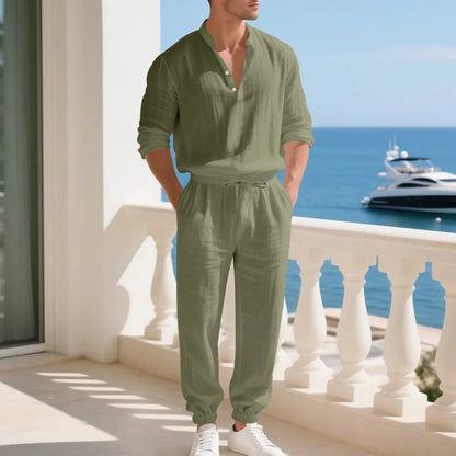 Ensemble en lin homme Blanc Éternel