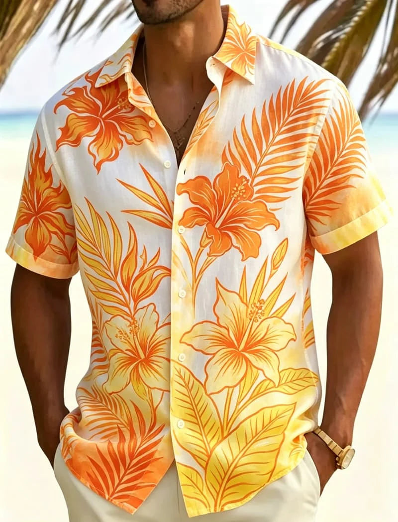 Chemise hawaïenne homme Fleur du Pacifique