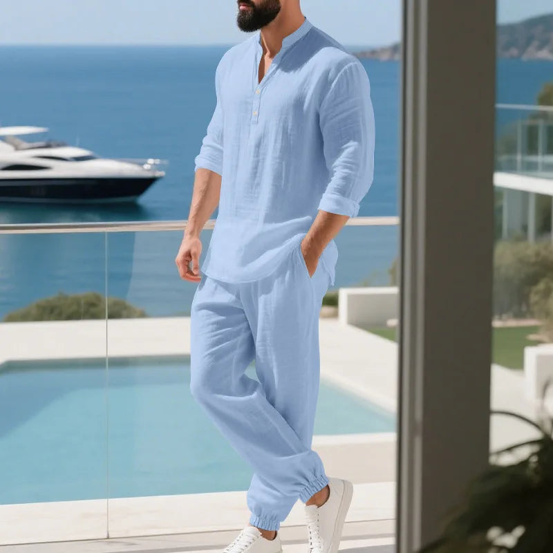 Ensemble en lin homme Blanc Éternel
