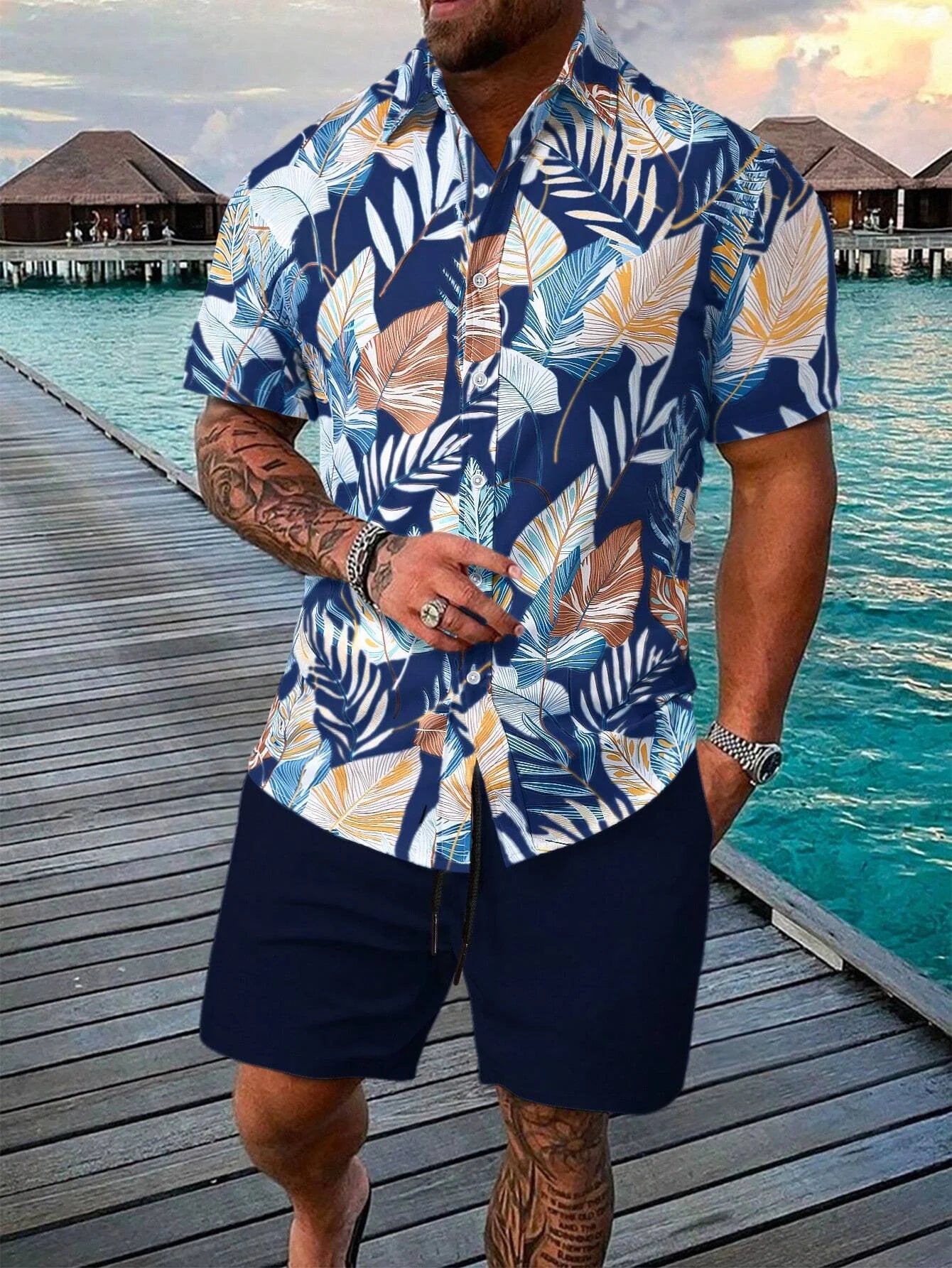 Chemise hawaïenne homme Soleil des Îles