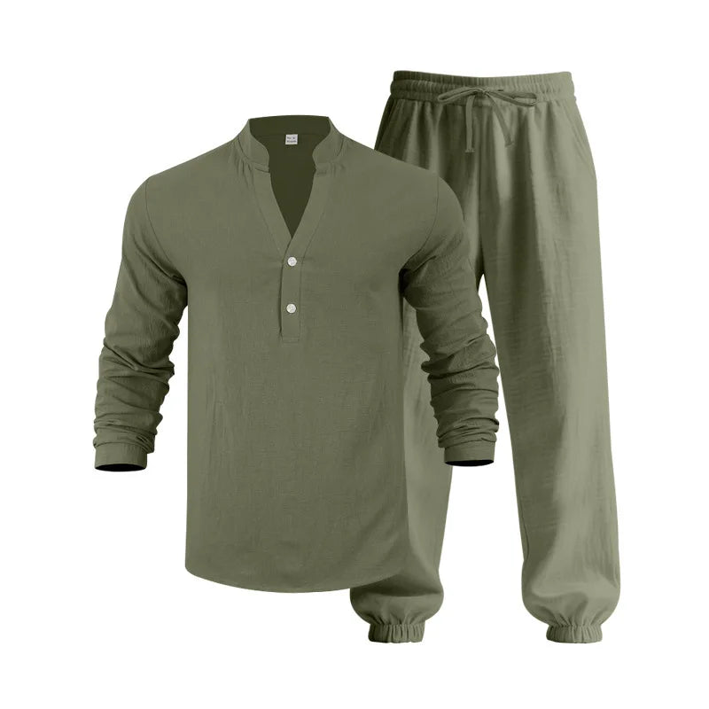 Ensemble en lin homme Blanc Éternel