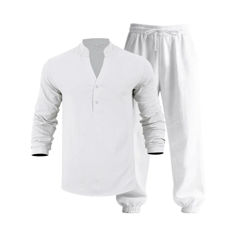 Ensemble en lin homme Blanc Éternel